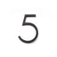 Emtek 2835US19 7" Modern # 5 House Number Flat Black Finish
