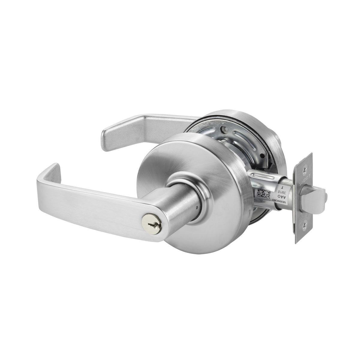 Sargent 287G04LL26D Storeroom Closet Cylindrical Lock Grade 2 with L Lever and L Rose with 2-3/4" Backset, ASA Strike, and LA Keyway Satin Chrome Finish