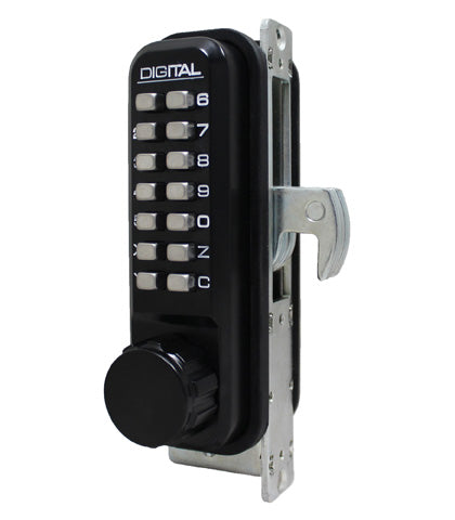 Lockey 2950JBMG Mechanical Keyless Narrow Stile Hook Bolt Lock Jet Black Marine Grade Finish