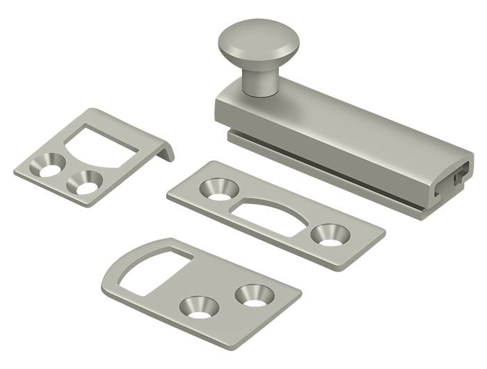 Deltana 2SBCS15 2" Surface Bolt; Concealed Screw; Heavy Duty; Satin Nickel Finish
