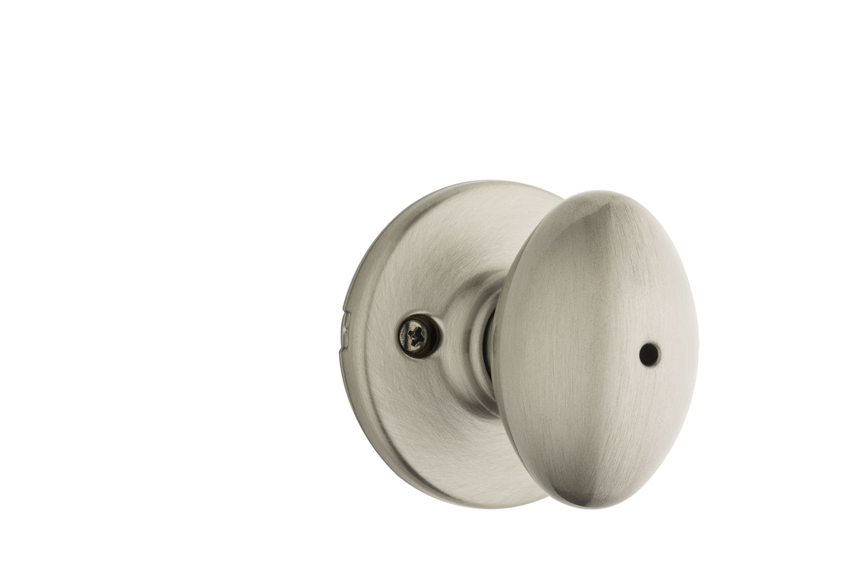 Kwikset 300AO-15 Aliso Knob Privacy Door Lock with 6AL Latch and RCS Strike Satin Nickel Finish