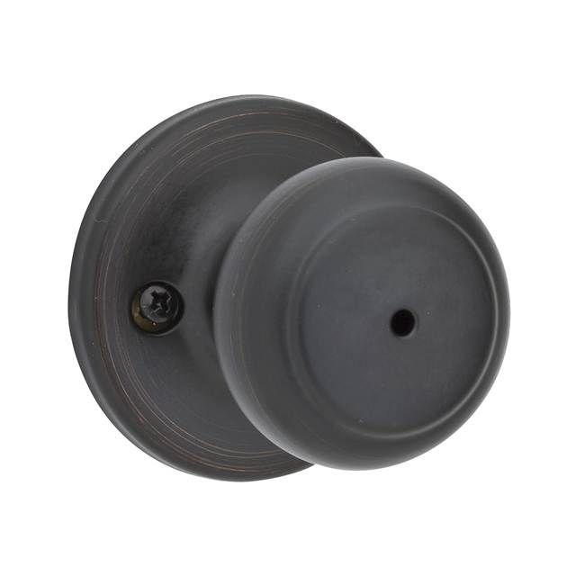 Kwikset 300CV-11P Cove Knob Privacy Door Lock with 6AL Latch and RCS Strike Venetian Bronze Finish