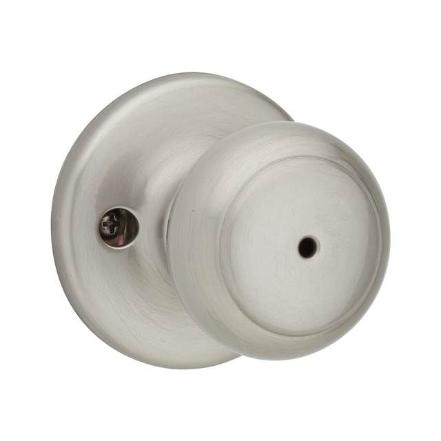 Kwikset 300CV-15 Cove Knob Privacy Door Lock with 6AL Latch and RCS Strike Satin Nickel Finish