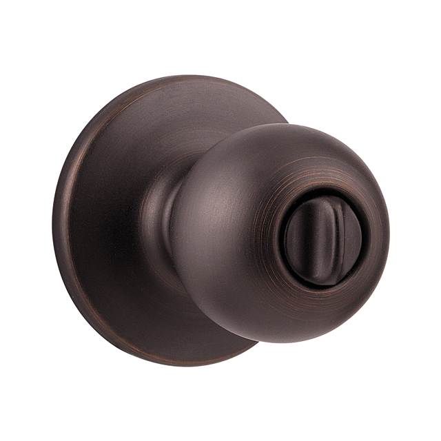 Kwikset 300P-11P Polo Knob Privacy Door Lock with 6AL Latch and RCS Strike Venetian Bronze Finish