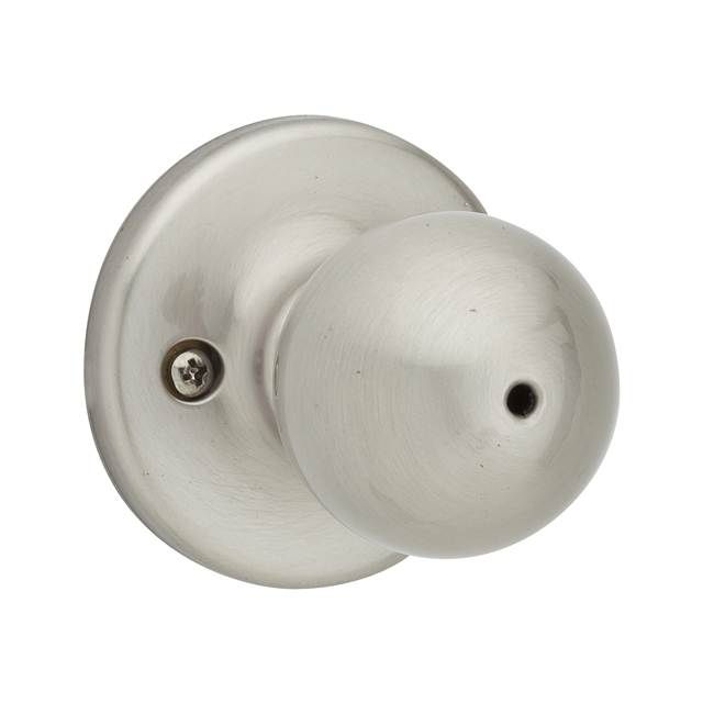 Kwikset 300P-15 Polo Knob Privacy Door Lock with 6AL Latch and RCS Strike Satin Nickel Finish