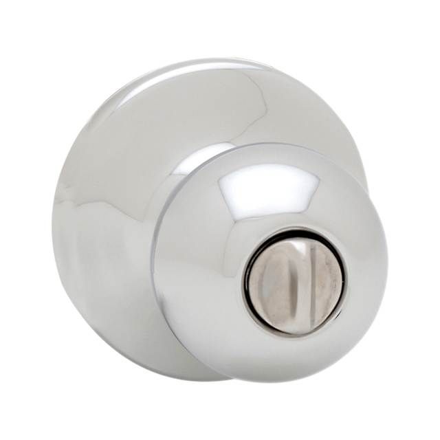 Kwikset 300P-26 Polo Knob Privacy Door Lock with 6AL Latch and RCS Strike Bright Chrome Finish