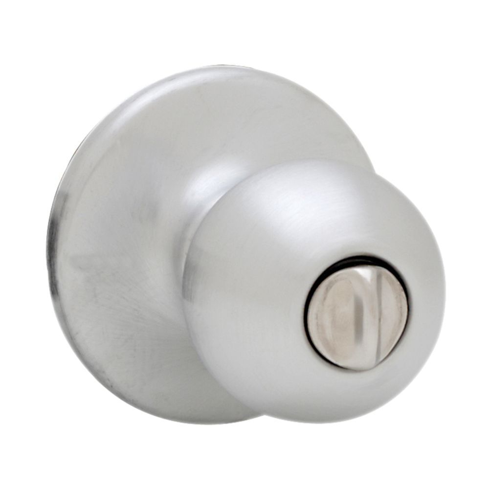 Kwikset 300P-26D Polo Knob Privacy Door Lock with 6AL Latch and RCS Strike Satin Chrome Finish