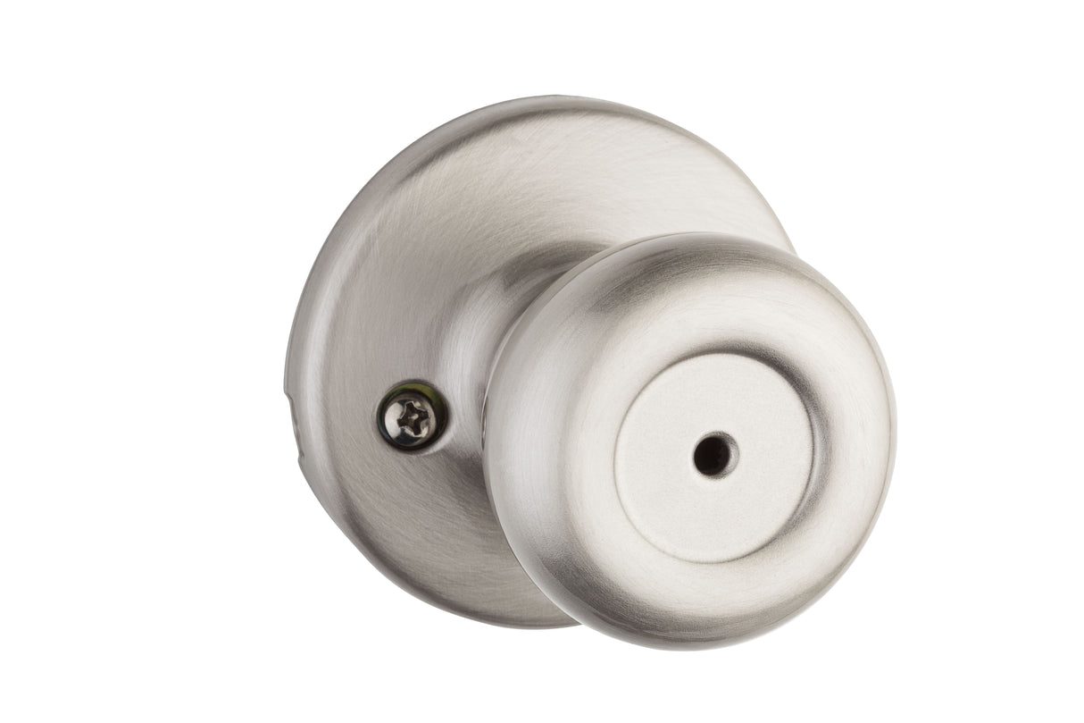 Kwikset 300T-15 Tylo Knob Privacy Door Lock with 6AL Latch and RCS Strike Satin Nickel Finish