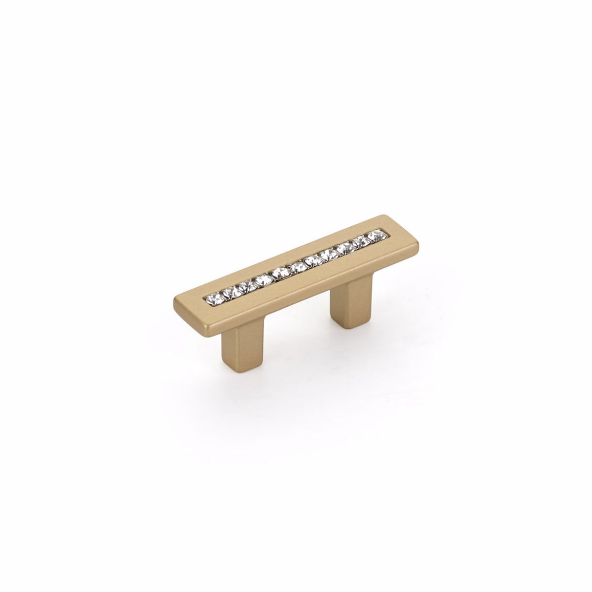 Schaub 301-SSB 32mm Center to Center Skyevale Cabinet Pull with Crystals Signature Satin Brass Finish