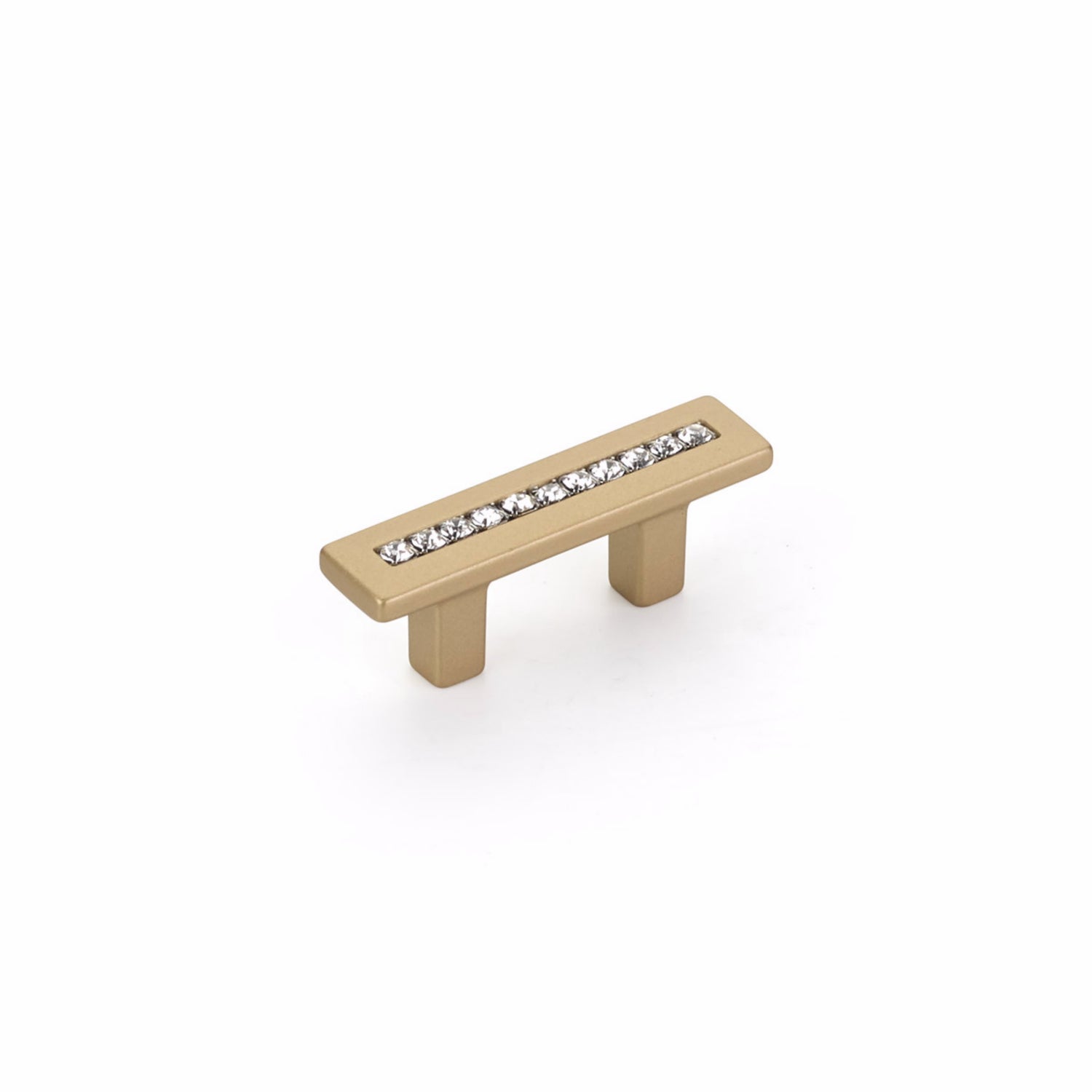 Schaub 301-SSB 32mm Center to Center Skyevale Cabinet Pull with Crystals Signature Satin Brass Finish
