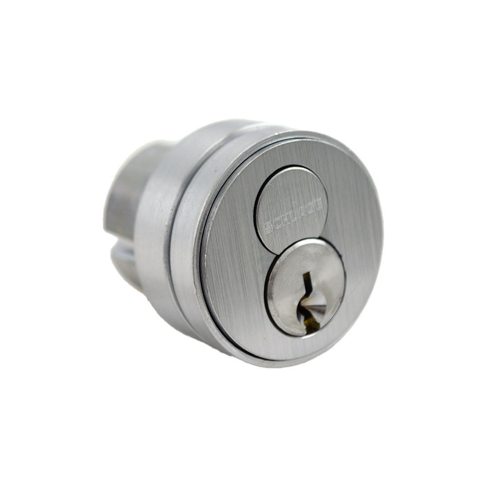 Schlage Commercial 30138C626 Full Size Interchangeable Mortise Cylinder C Keyway with Compression Ring; Spring; 3/8" Blocking Ring; and L Cam Satin Chrome Finish