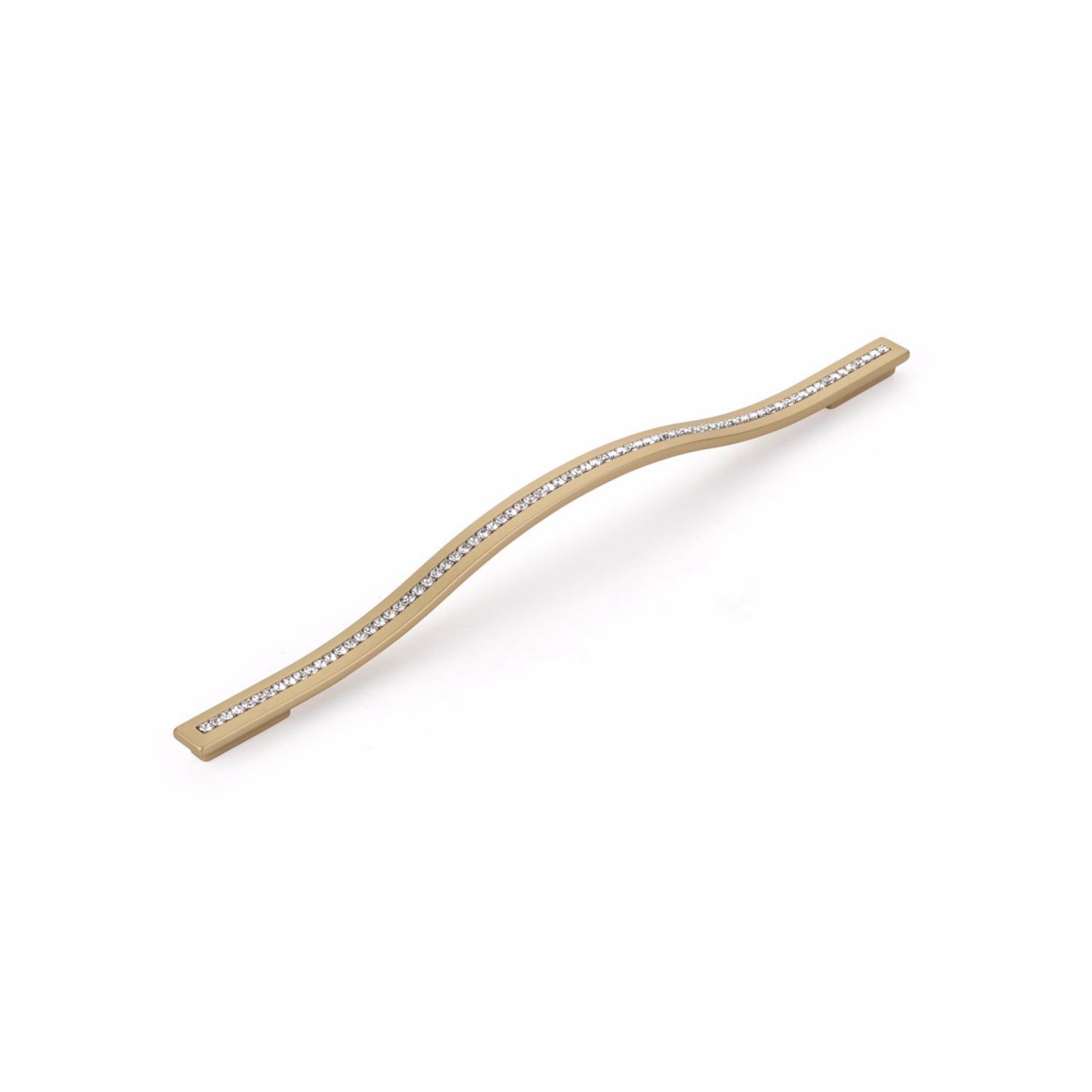 Schaub 303-SSB 288mm to 320mm Center to Center Skyevale Cabinet Pull with Crystals Signature Satin Brass Finish