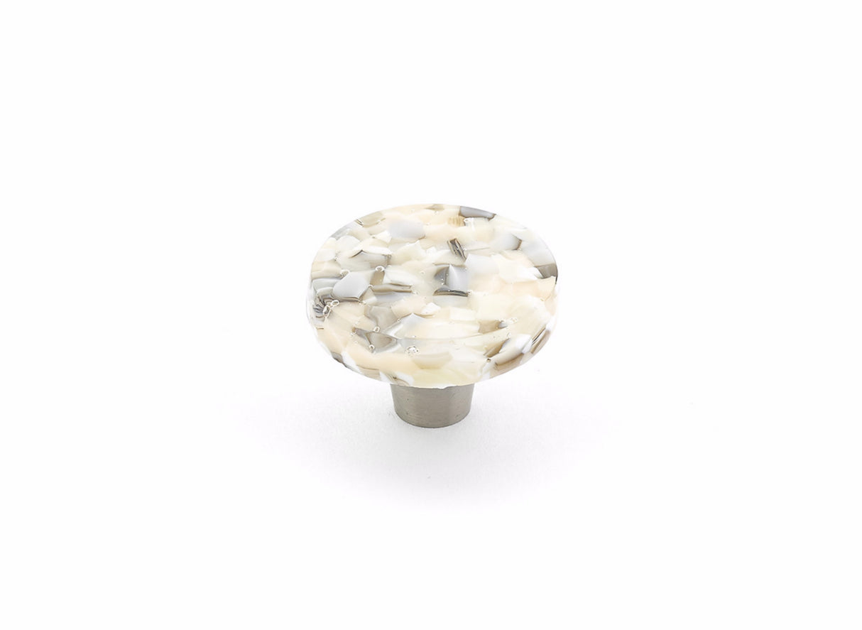Schaub 31-SBP 1-1/2" Round Glass Ice Cabinet Knob Sable Pebbles Finish