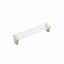 Schaub 316-SSB-CL 5-1/16" Center to Center Positano Clear Cabinet Pull Signature Satin Brass Finish