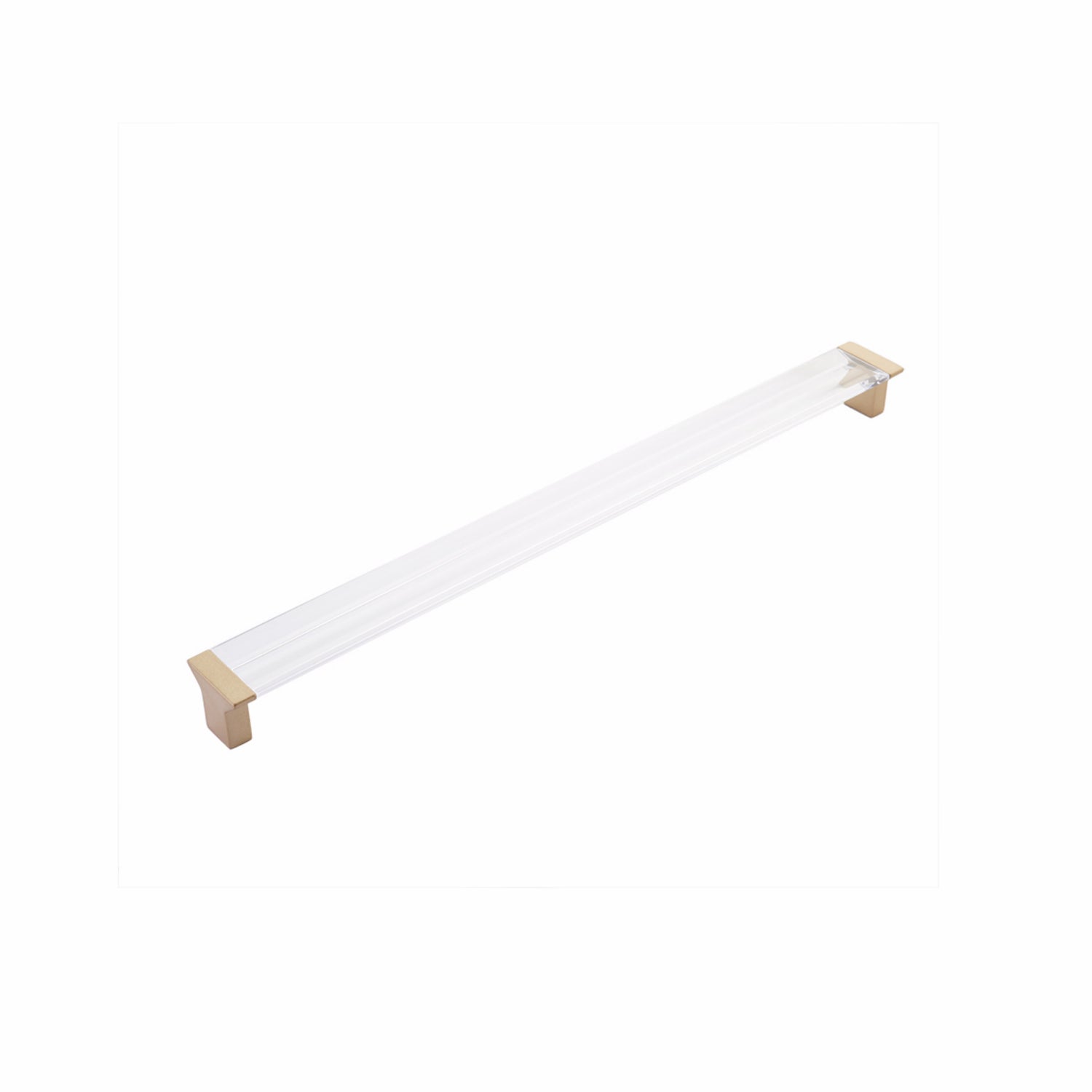 Schaub 318-SSB-CL 12-5/8" Center to Center Positano Clear Cabinet Pull Signature Satin Brass Finish
