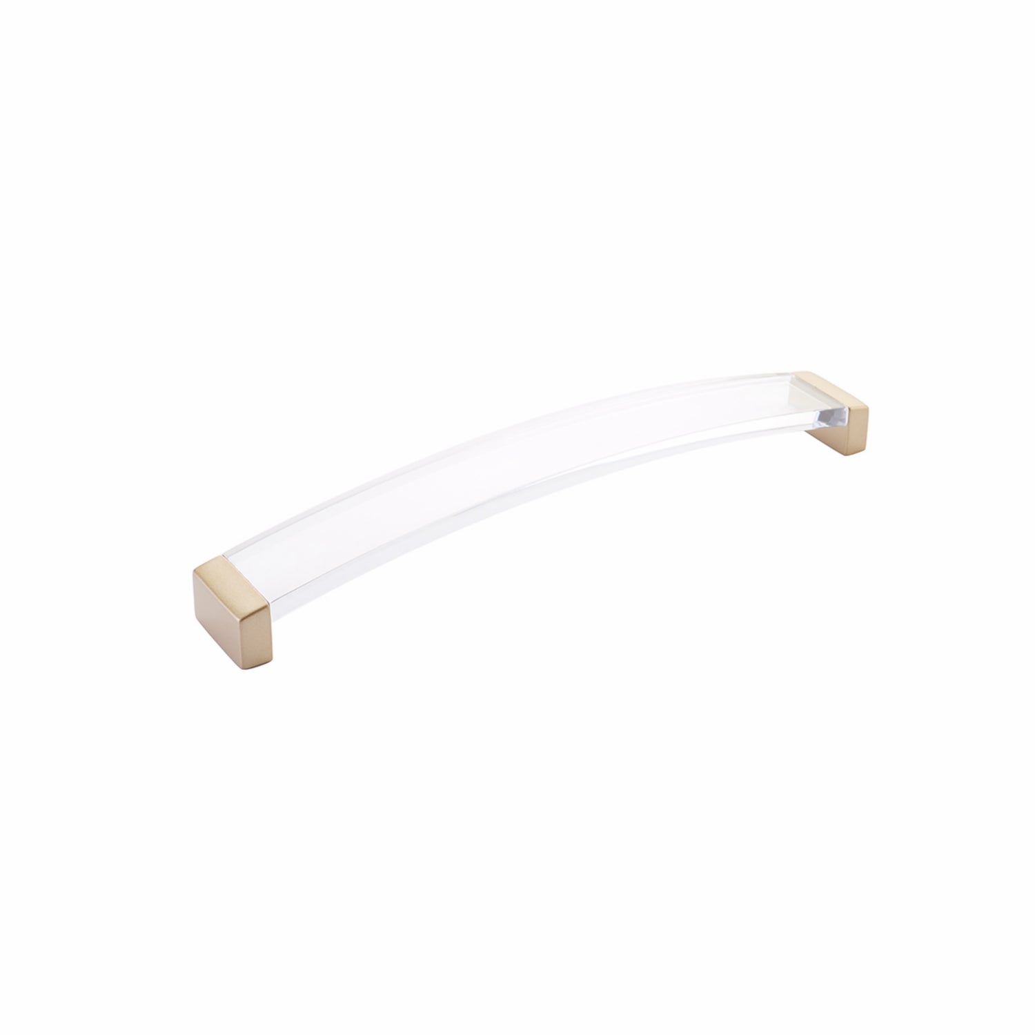 Schaub 322-SSB-CL 8-13/16" Center to Center Positano Arch Clear Cabinet Pull Signature Satin Brass Finish