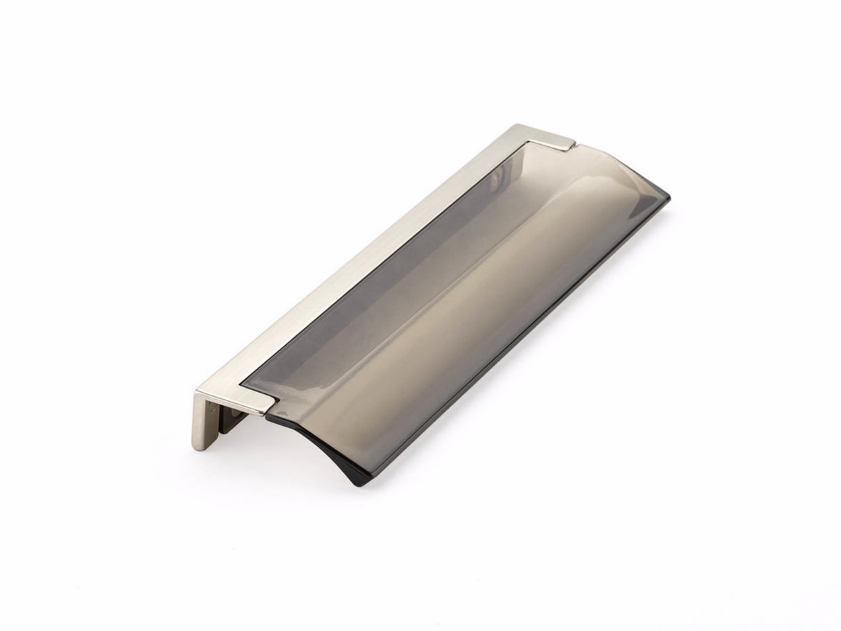 Schaub 324-15-SM 5-1/16" Center to Center Positano Arch Smoke Cabinet Edge Pull Satin Nickel Finish