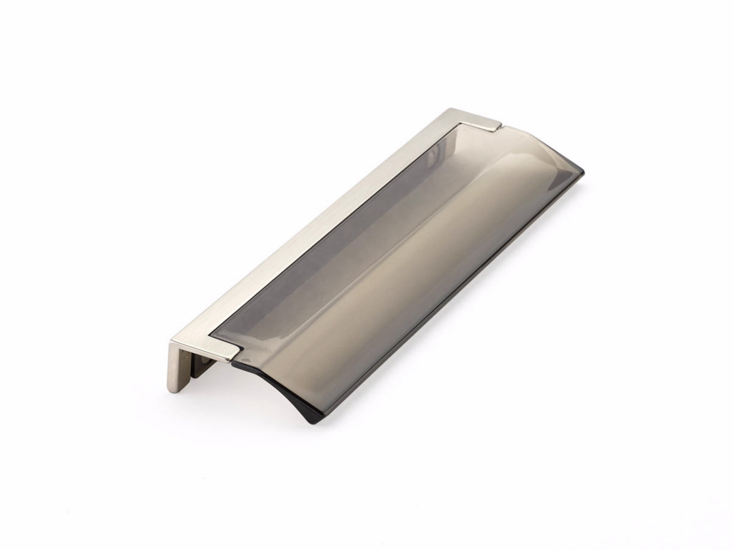 Schaub 324-15-SM 5-1/16" Center to Center Positano Arch Smoke Cabinet Edge Pull Satin Nickel Finish