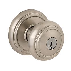 Baldwin Prestige 354ATKRDB15S Entry Alcott Knob with Round Rose with 6AL Latch; RCS Strike; and Smart Key Satin Nickel Finish
