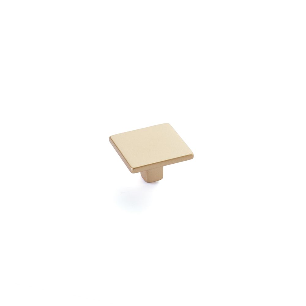 Schaub 360-SSB Armadio 1-3/8" Square Cabinet Knob Signature Satin Brass Finish