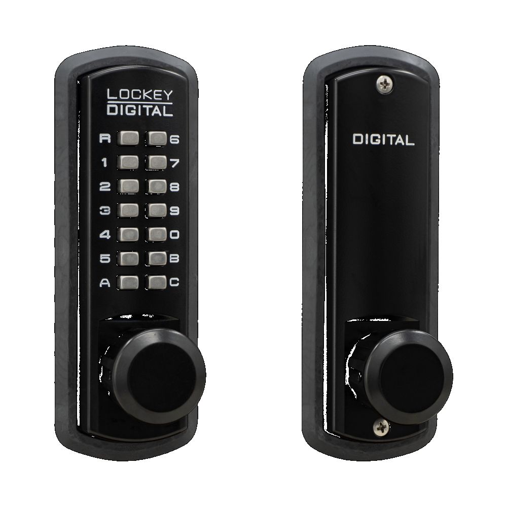 Lockey 3830JBMG Mechanical Keyless Knob Lock with Passage Function and Single Combination Jet Black Marine Grade Finish