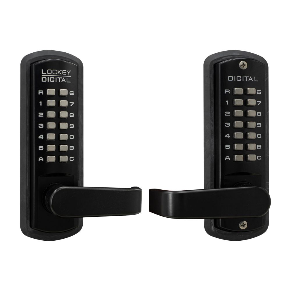 Lockey 3835JBMGDC Mechanical Keyless Lever Lock with Passage Function and Double Combination Jet Black Marine Grade Finish