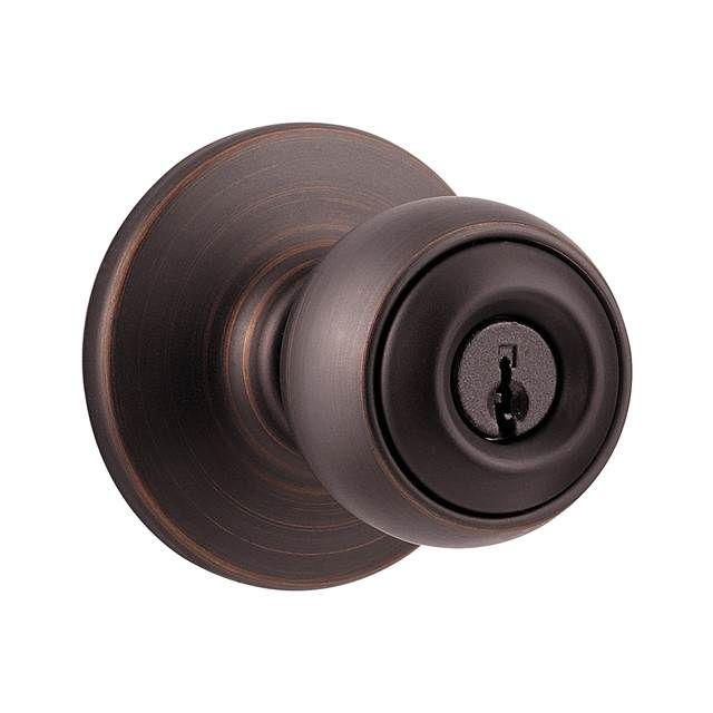 Kwikset 400P-11P Polo Knob Entry Door Lock with 6AL Latch and RCS Strike Venetian Bronze Finish