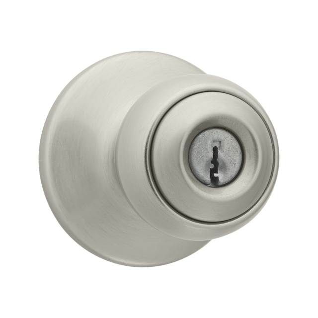 Kwikset 400P-15 Polo Knob Entry Door Lock with 6AL Latch and RCS Strike Satin Nickel Finish