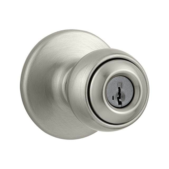 Kwikset 400P-15S Polo Knob Entry Door Lock SmartKey with 6AL Latch and RCS Strike Satin Nickel Finish