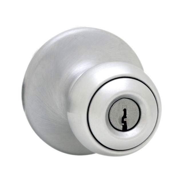 Kwikset 400P-26D Polo Knob Entry Door Lock with 6AL Latch and RCS Strike Satin Chrome Finish