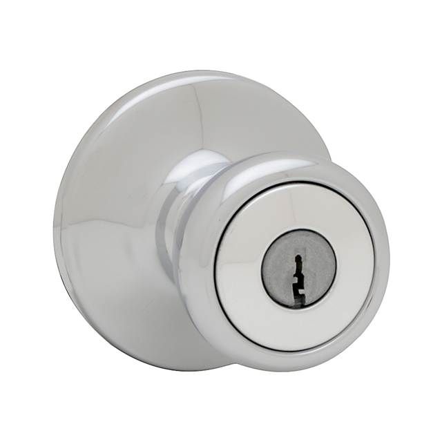 Kwikset 400T-26 Tylo Knob Entry Door Lock with 6AL Latch and RCS Strike Bright Chrome Finish