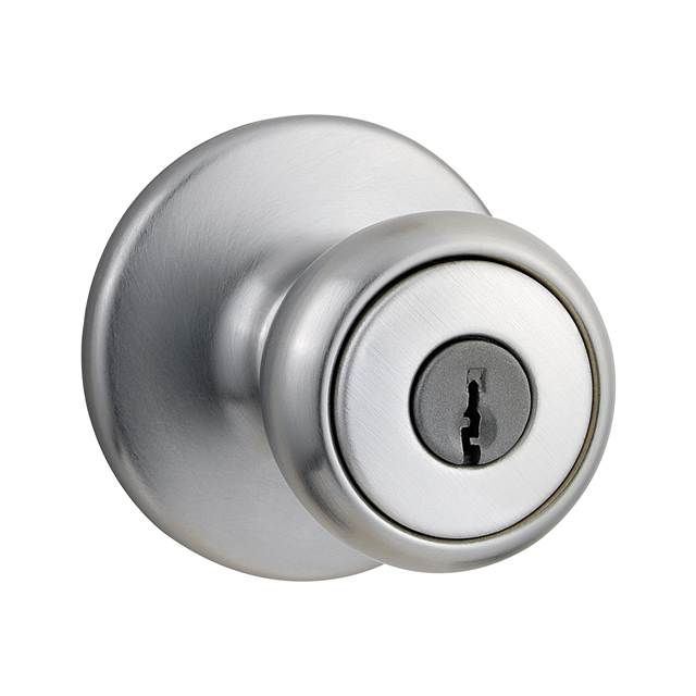Kwikset 400T-26D Tylo Knob Entry Door Lock with 6AL Latch and RCS Strike Satin Chrome Finish