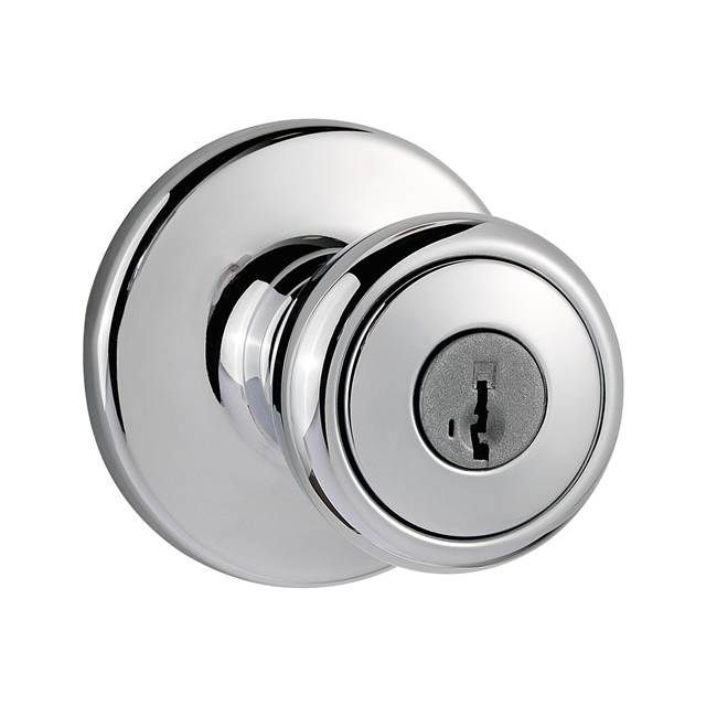 Kwikset 400T-26S Tylo Knob Entry Door Lock SmartKey with 6AL Latch and RCS Strike Bright Chrome Finish