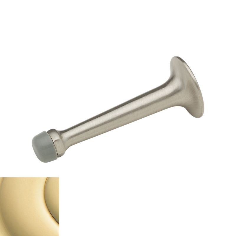 Baldwin 4050031 3-3/4" Wall Bumper Unlacquered Brass Finish