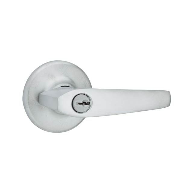 Kwikset 405DL-26D Delta Lever Entry Door Lock with 6AL Latch and RCS Strike Satin Chrome Finish