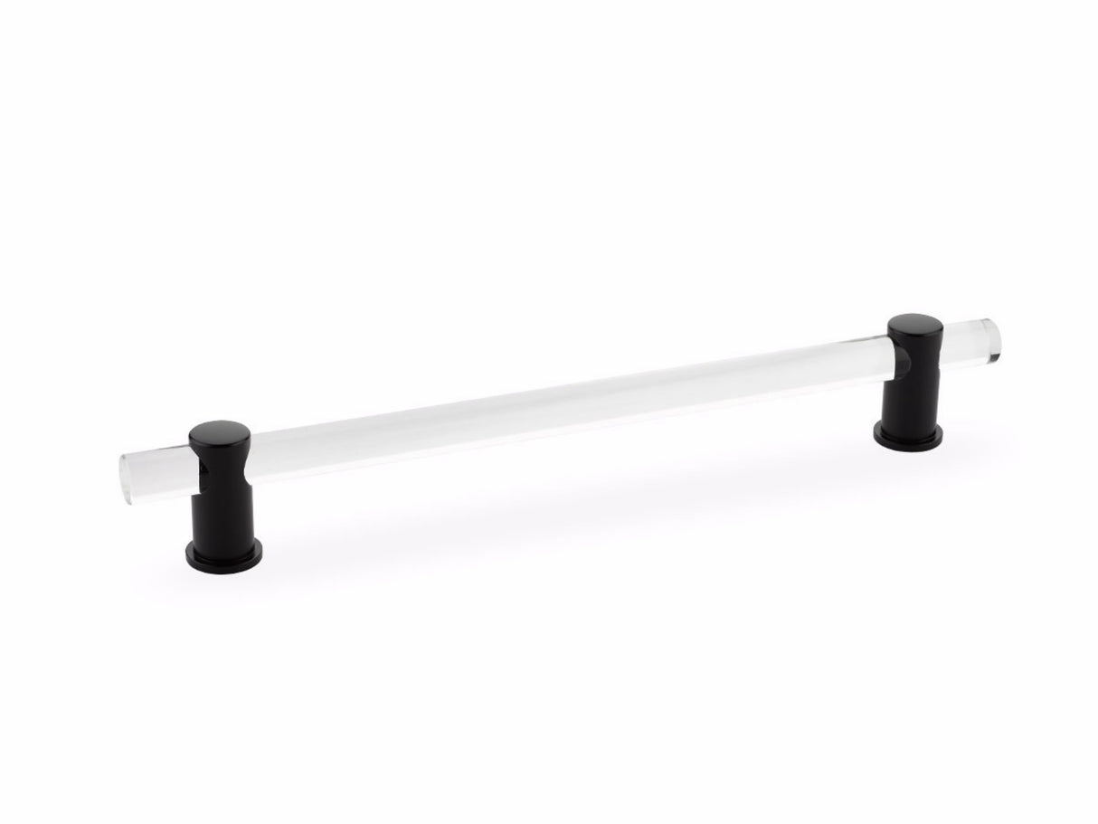 Schaub 408-MB 8" Center to Center Lumiere Acrylic Cabinet Pull Matte Black Finish