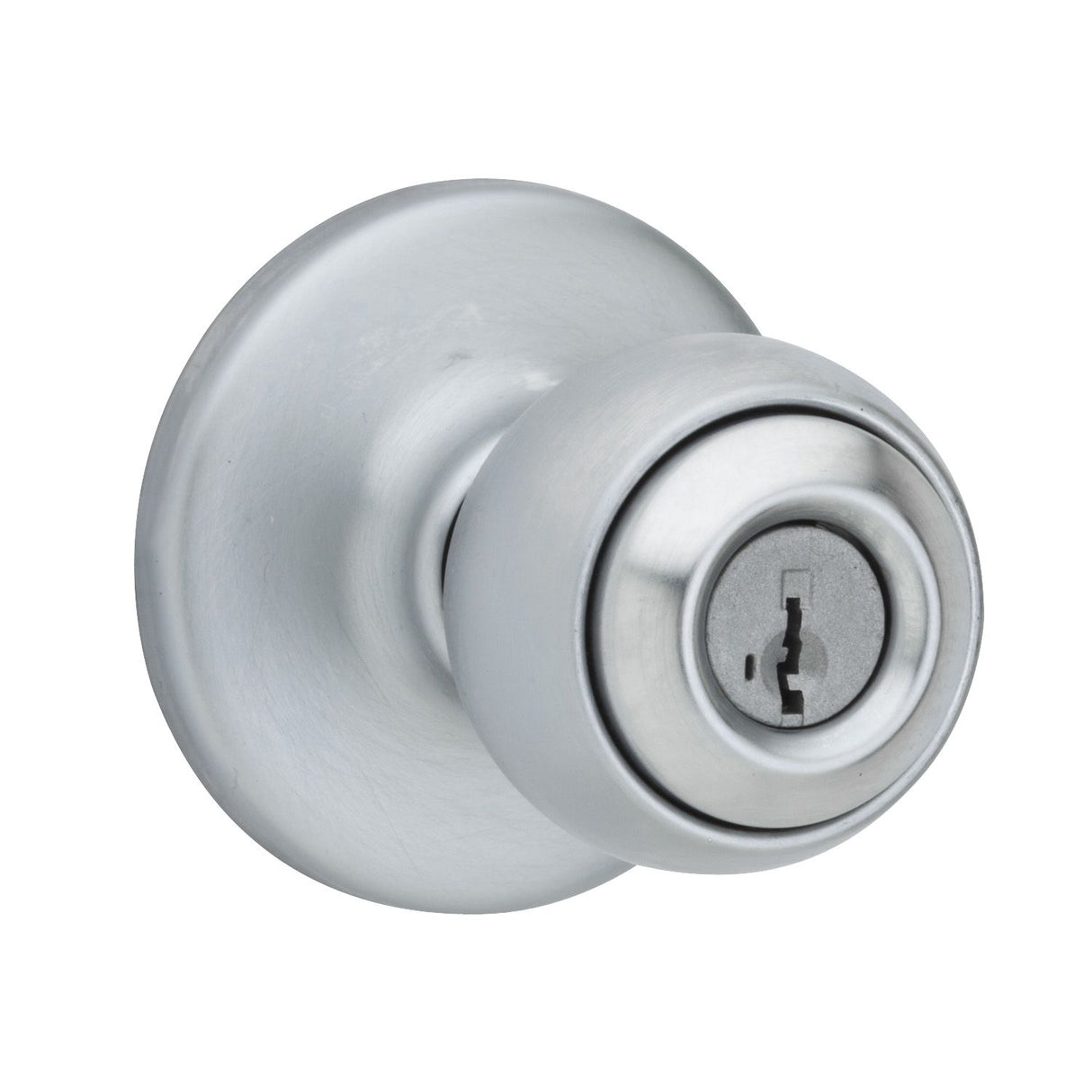 Kwikset 450P-26DS Polo Knob Storeroom Vestibule Lock SmartKey with 6AL Latch and RCS Strike Satin Chrome Finish