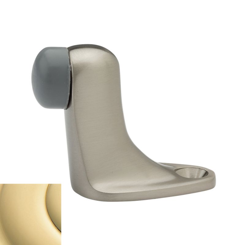 Baldwin 4510031 Gooseneck Floor Bumper Unlacquered Brass Finish