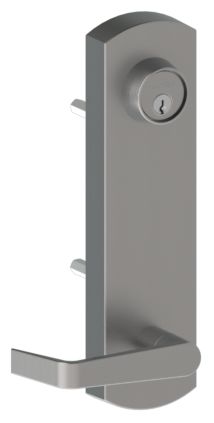 Hager 45CEWTN26D Cylinder Escutcheon Outside Exit Device Trim with Withnell Lever Satin Chrome Finish