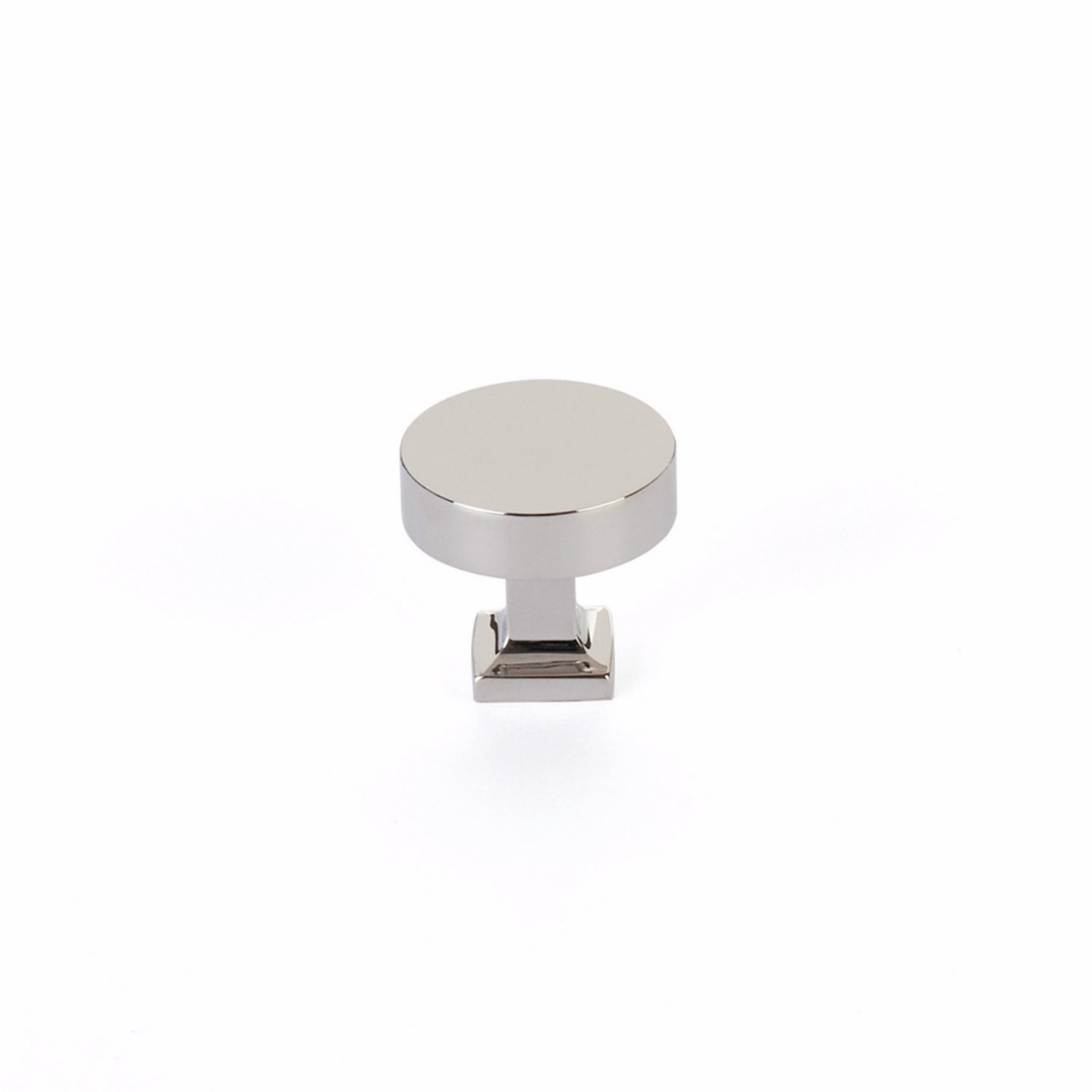 Schaub 469-PN 1-1/4" Diameter Haniburton Cabinet Knob with Square Base Polished Nickel Finish
