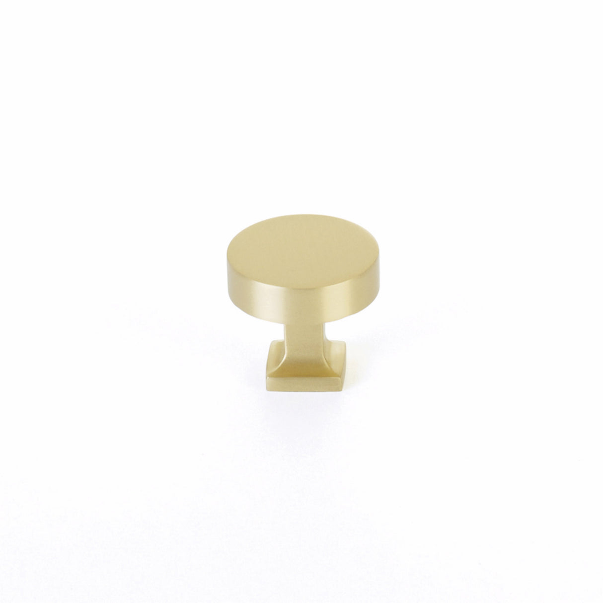 Schaub 469-SB 1-1/4" Diameter Haniburton Cabinet Knob with Square Base Satin Brass Finish