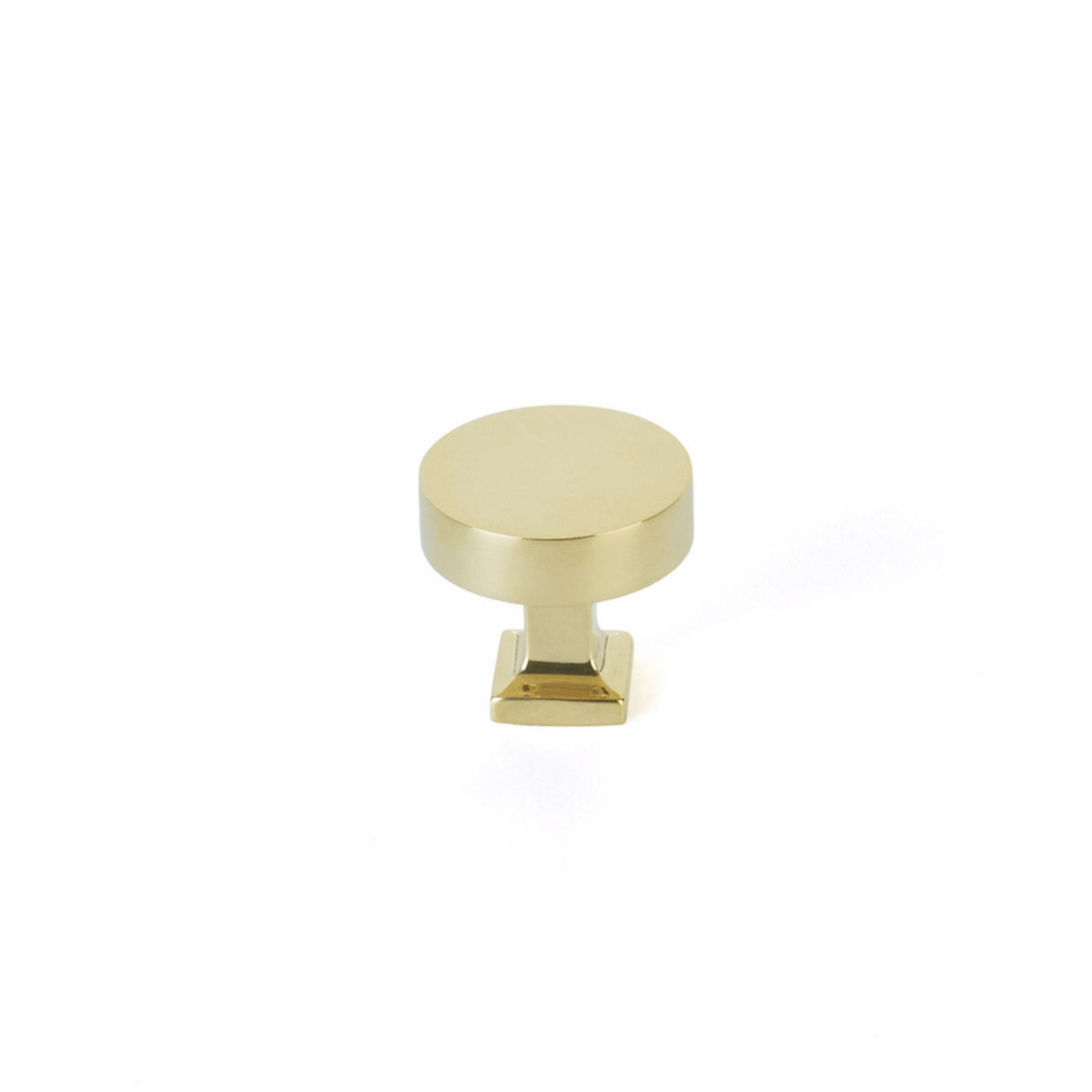 Schaub 469-UNBR 1-1/4" Diameter Haniburton Cabinet Knob with Square Base Unlacquered Brass Finish