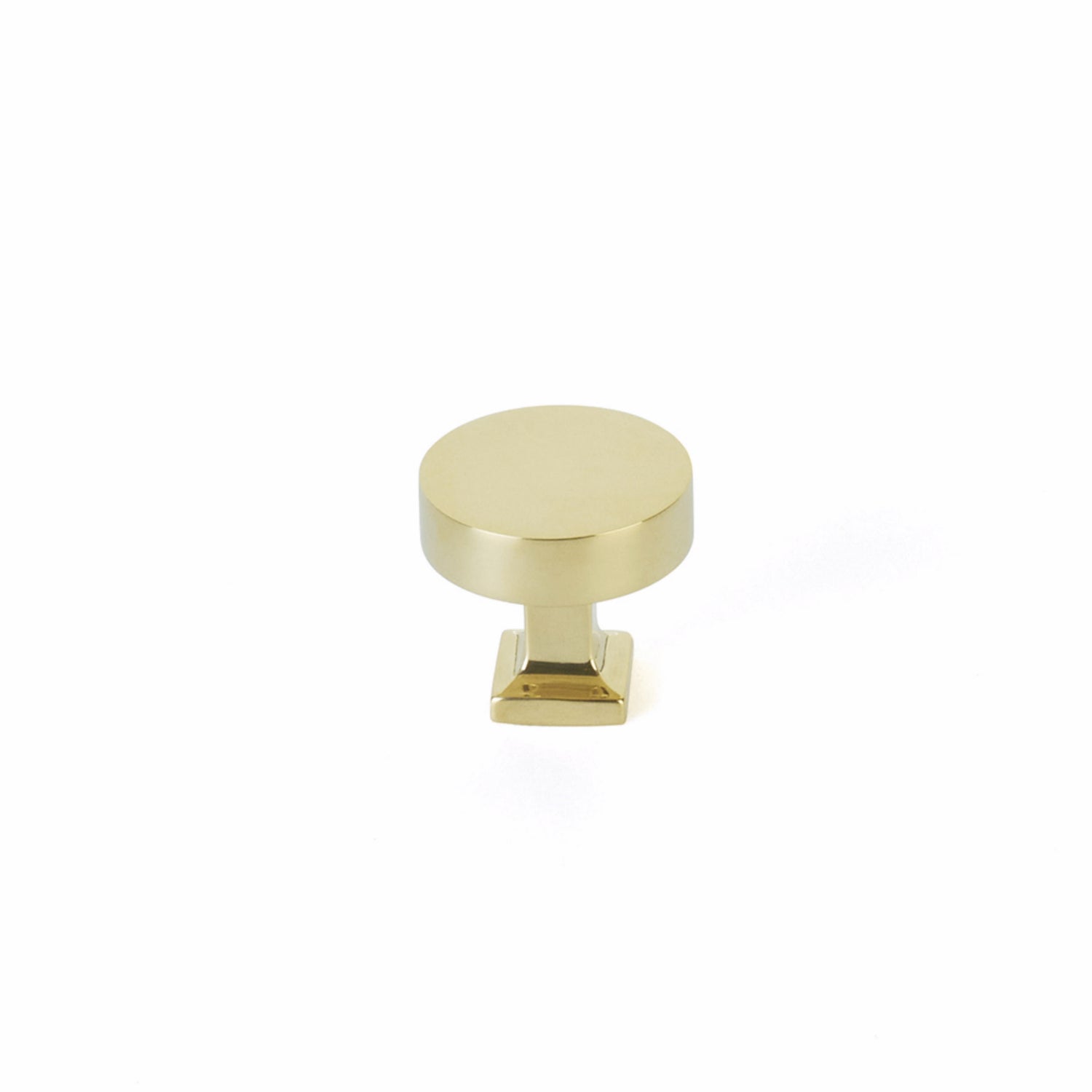 Schaub 469-UNBR 1-1/4" Diameter Haniburton Cabinet Knob with Square Base Unlacquered Brass Finish