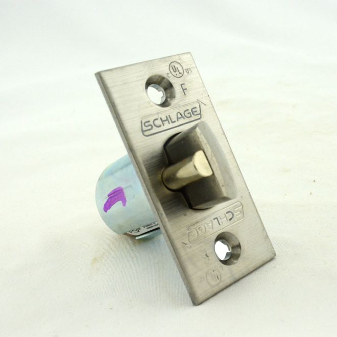 Schlage Commercial 47273623626 ALX Series 2-3/8" Backset Non-Restoring Dead Latch with 1-1/8" x 2-1/4" Square Corner Faceplate Satin Chrome Finish