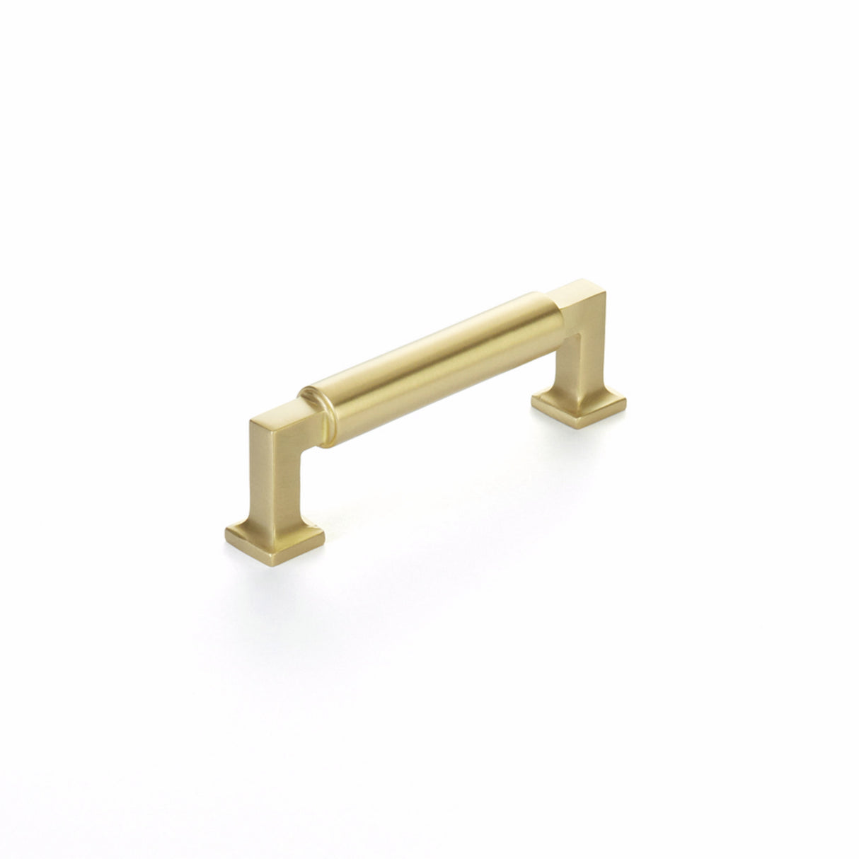 Schaub 477-SB 3-1/2" Center to Center Haniburton Cabinet Pull Satin Brass Finish