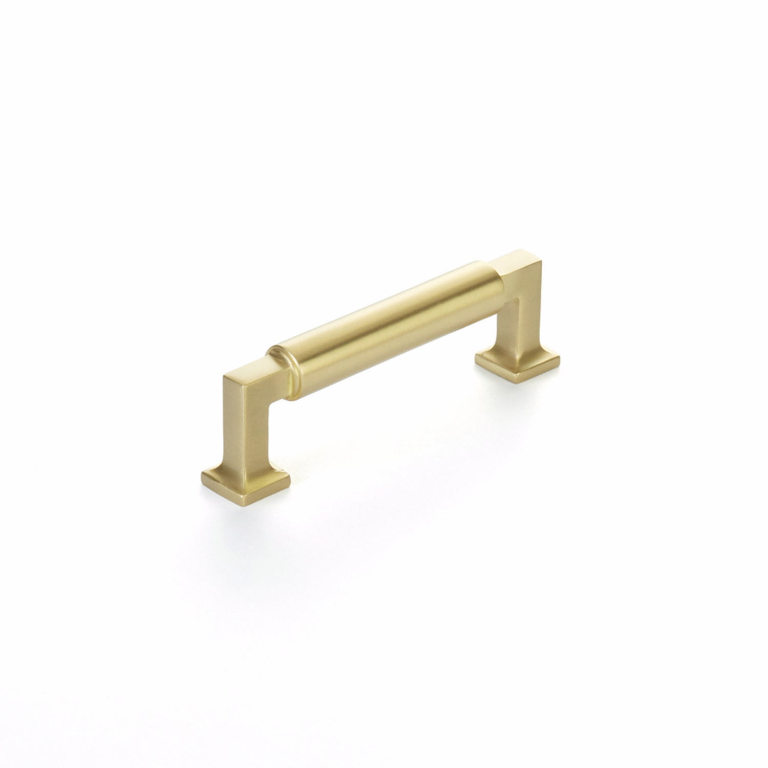 Schaub 477-SB 3-1/2" Center to Center Haniburton Cabinet Pull Satin Brass Finish