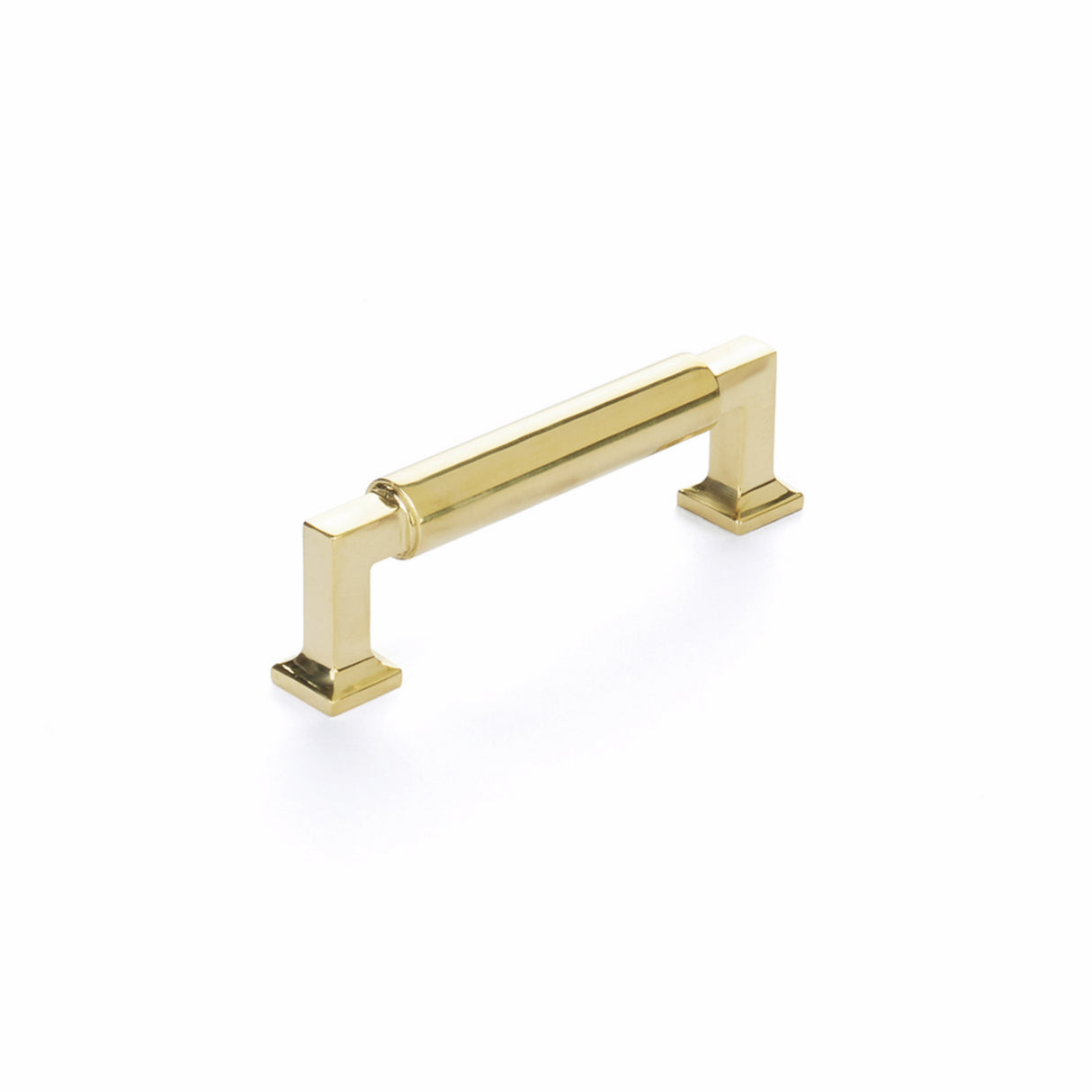 Schaub 477-UNBR 3-1/2" Center to Center Haniburton Cabinet Pull Unlacquered Brass Finish