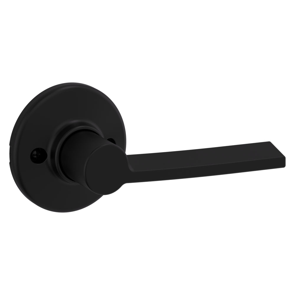 Kwikset 488LRLRDTLH-514 Left Hand Ladera Lever with Round Rose Half Dummy Lock Matte Black Finish