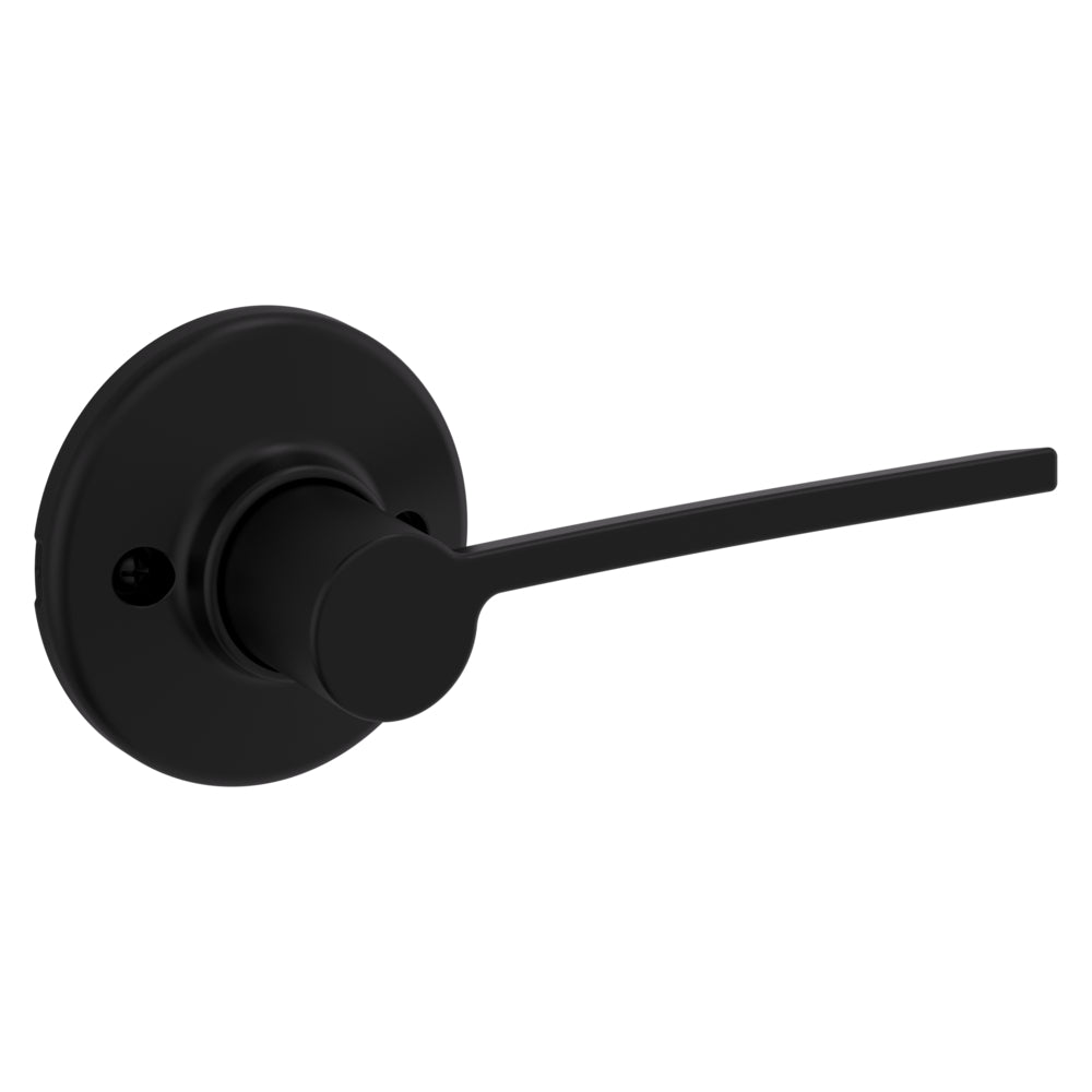 Kwikset 488LRLRDTRH-514 Right Hand Ladera Lever with Round Rose Half Dummy Lock Matte Black Finish