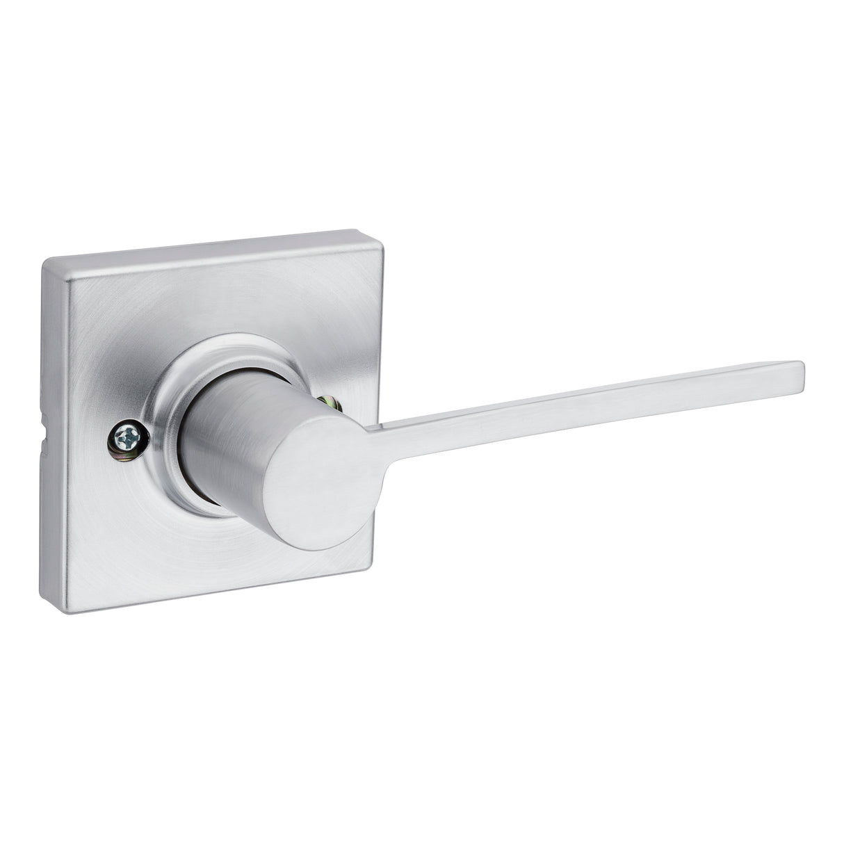 Kwikset 488LRLSQTRH-26D Right Hand Ladera Lever with Square Rose Half Dummy Satin Chrome Finish